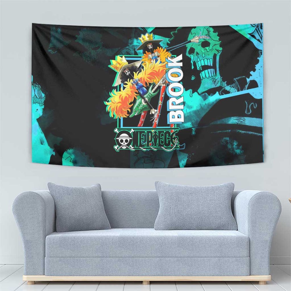 Brook One Piece Green and Black Theme Tumbler With Handle with Soul King Guitar and Skeleton Jolly Roger Design TS04 Brook One Piece Green and Black Theme Tumbler With Handle with Soul King Guitar and Skeleton Jolly Roger Design TS04