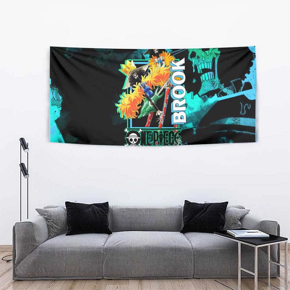 Brook One Piece Green and Black Theme Tumbler With Handle with Soul King Guitar and Skeleton Jolly Roger Design TS04 Brook One Piece Green and Black Theme Tumbler With Handle with Soul King Guitar and Skeleton Jolly Roger Design TS04