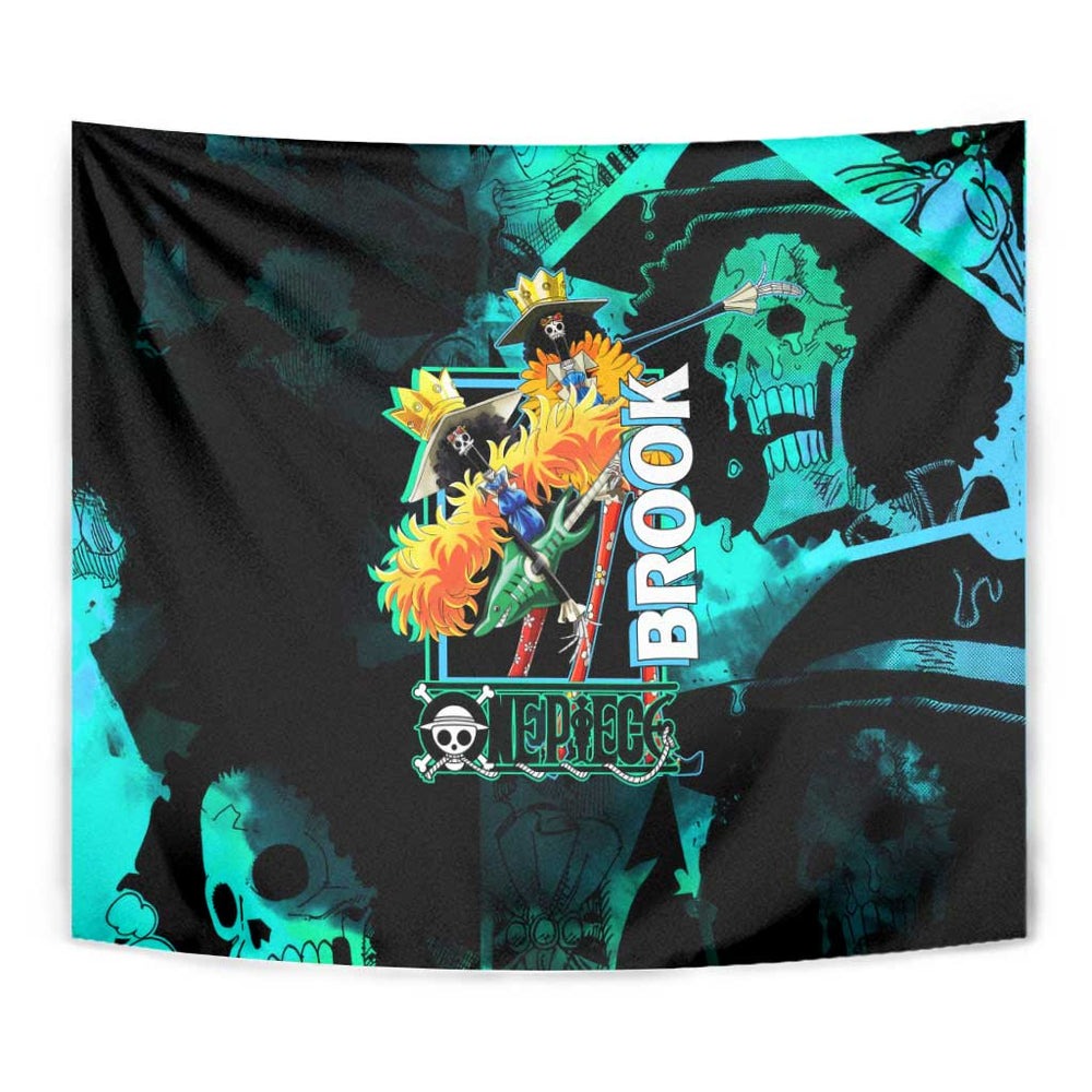 Brook One Piece Green and Black Theme Tumbler With Handle with Soul King Guitar and Skeleton Jolly Roger Design TS04 Brook One Piece Green and Black Theme Tumbler With Handle with Soul King Guitar and Skeleton Jolly Roger Design TS04
