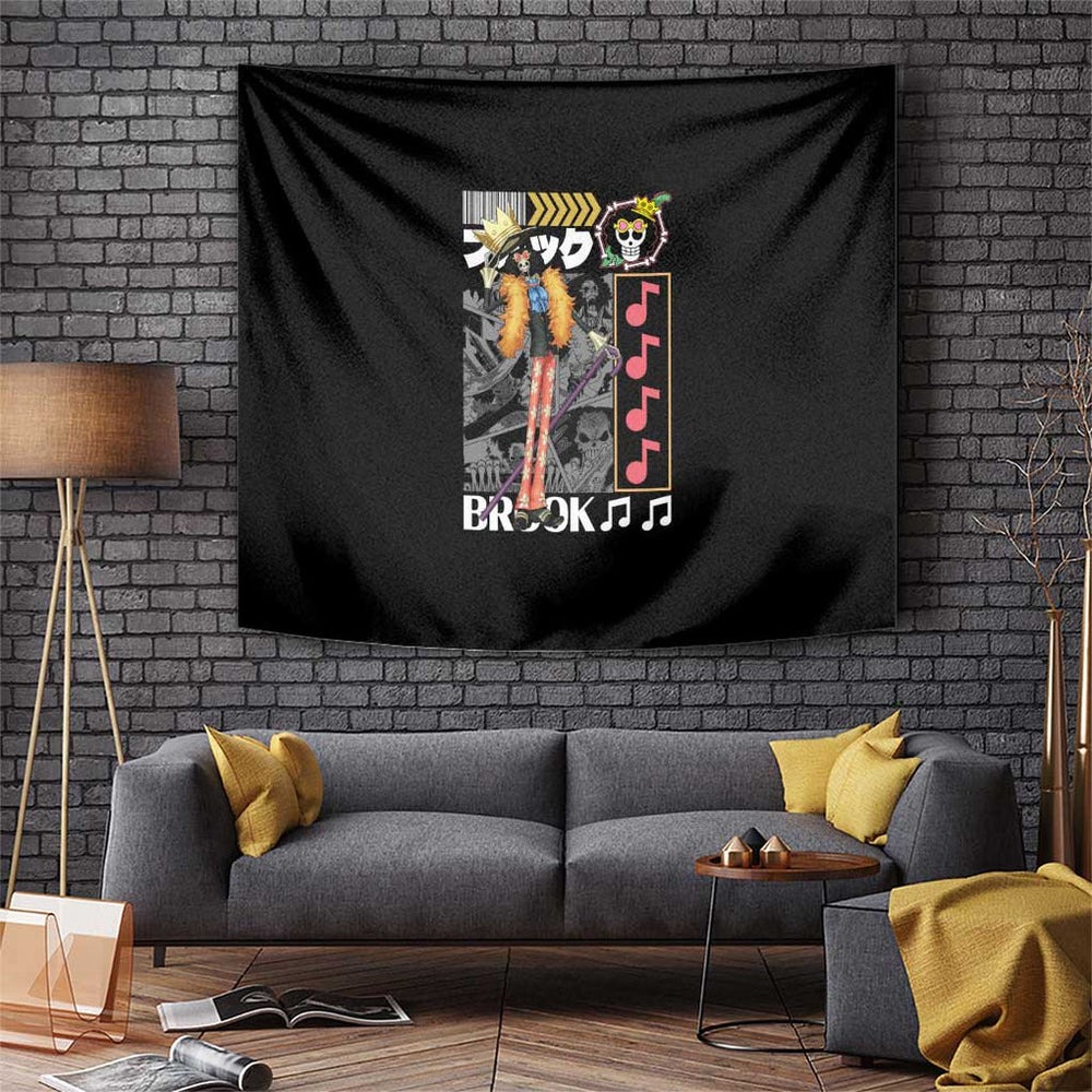 Brook - Straw Hat Team One Piece Tapestry Anime Style TS04 Brook - Straw Hat Team One Piece Tapestry Anime Style TS04