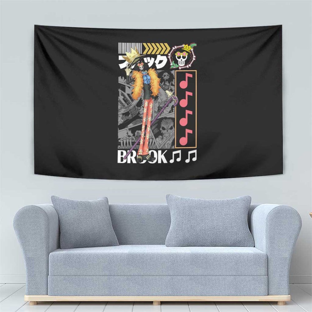Brook - Straw Hat Team One Piece Tapestry Anime Style TS04 Brook - Straw Hat Team One Piece Tapestry Anime Style TS04