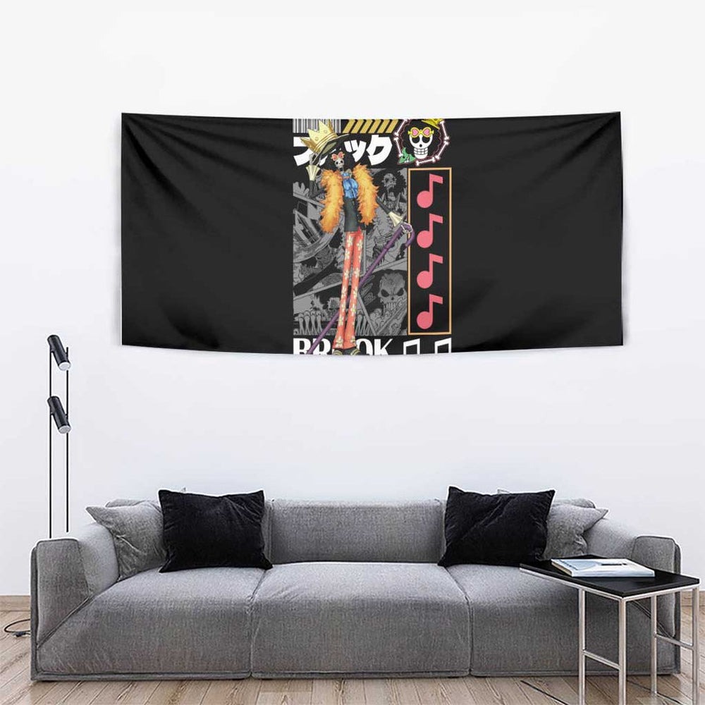 Brook - Straw Hat Team One Piece Tapestry Anime Style TS04 Brook - Straw Hat Team One Piece Tapestry Anime Style TS04