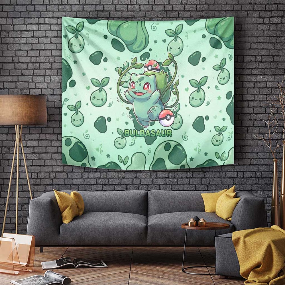Bulbasaur Tapestry Playful Leafy Sprout Art TS04 Bulbasaur Tapestry Playful Leafy Sprout Art TS04