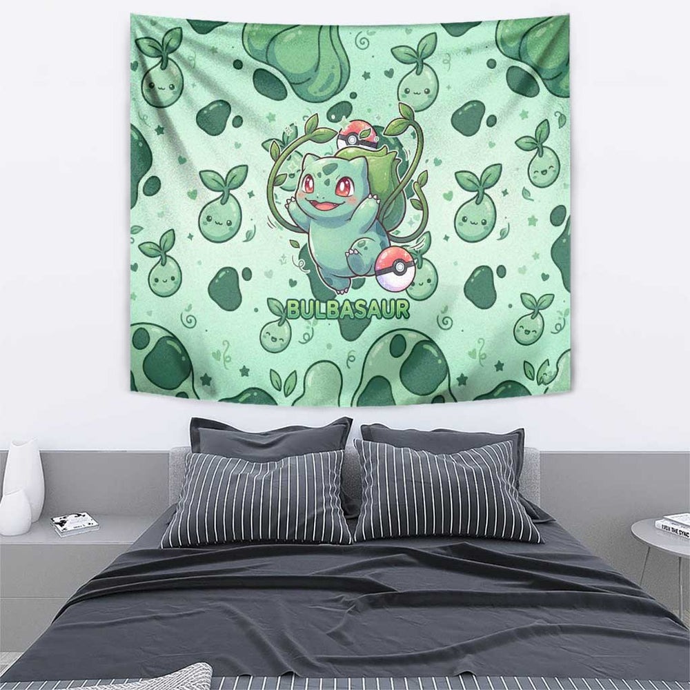 Bulbasaur Tapestry Playful Leafy Sprout Art TS04 Bulbasaur Tapestry Playful Leafy Sprout Art TS04