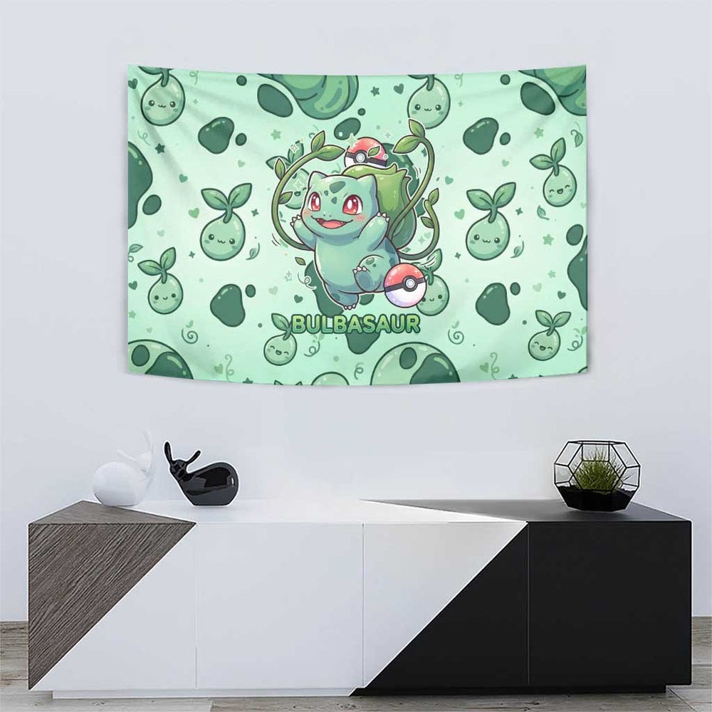 Bulbasaur Tapestry Playful Leafy Sprout Art TS04 Bulbasaur Tapestry Playful Leafy Sprout Art TS04