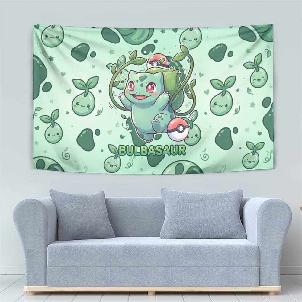Bulbasaur Tapestry Playful Leafy Sprout Art TS04 Bulbasaur Tapestry Playful Leafy Sprout Art TS04