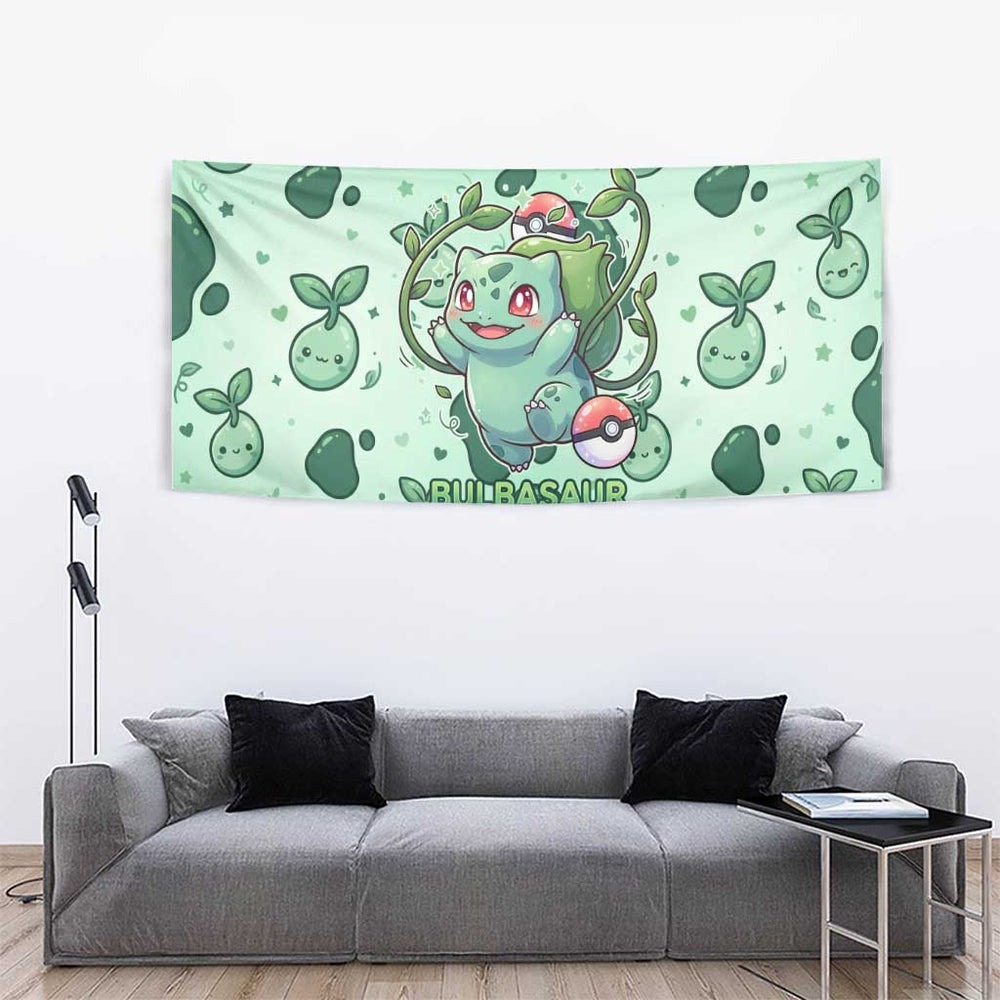Bulbasaur Tapestry Playful Leafy Sprout Art TS04 Bulbasaur Tapestry Playful Leafy Sprout Art TS04