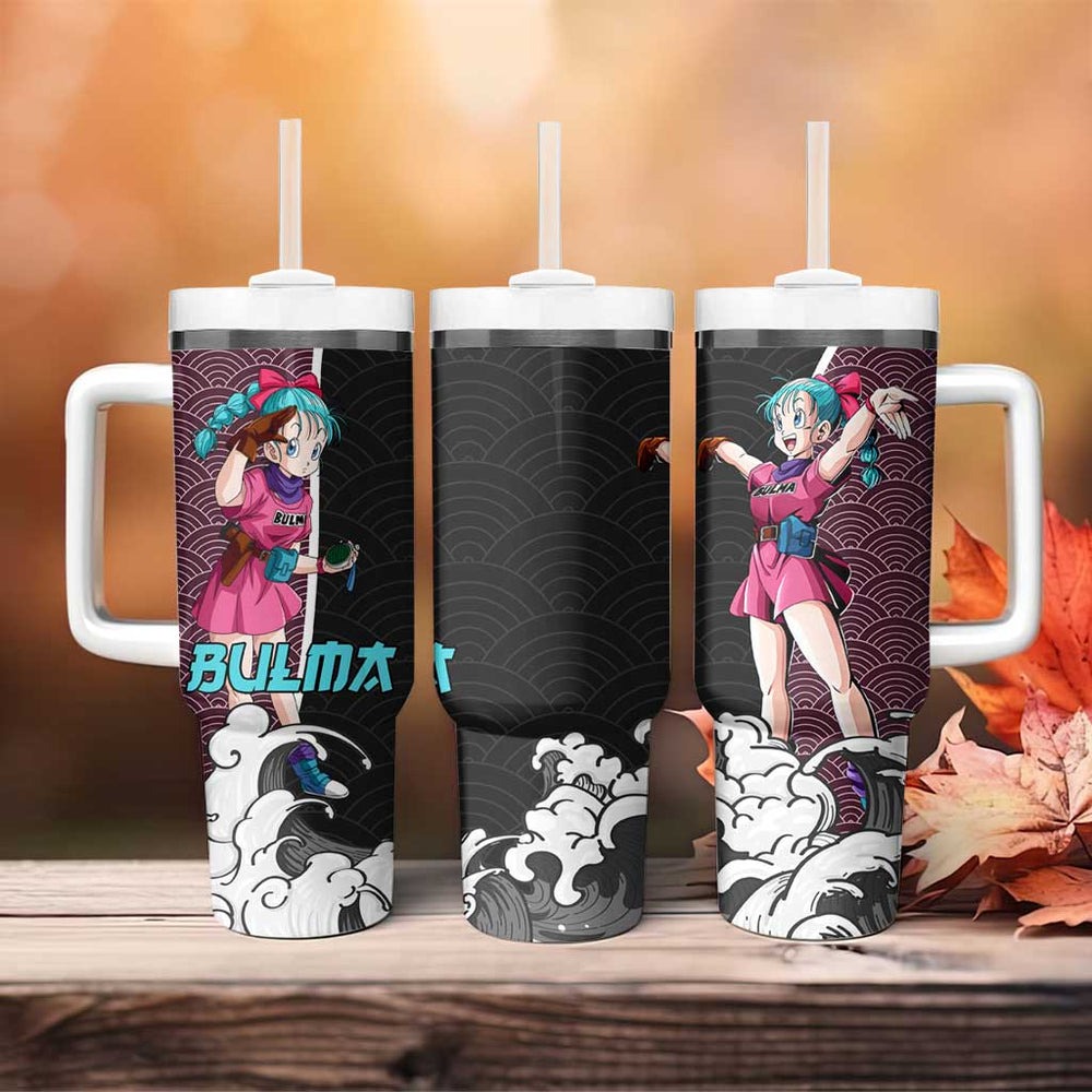 Bulma Japanese Kanagawa - Dragon Ball Z Tumbler With Handle Anime Japan Style TS04 Bulma Japanese Kanagawa - Dragon Ball Z Tumbler With Handle Anime Japan Style TS04
