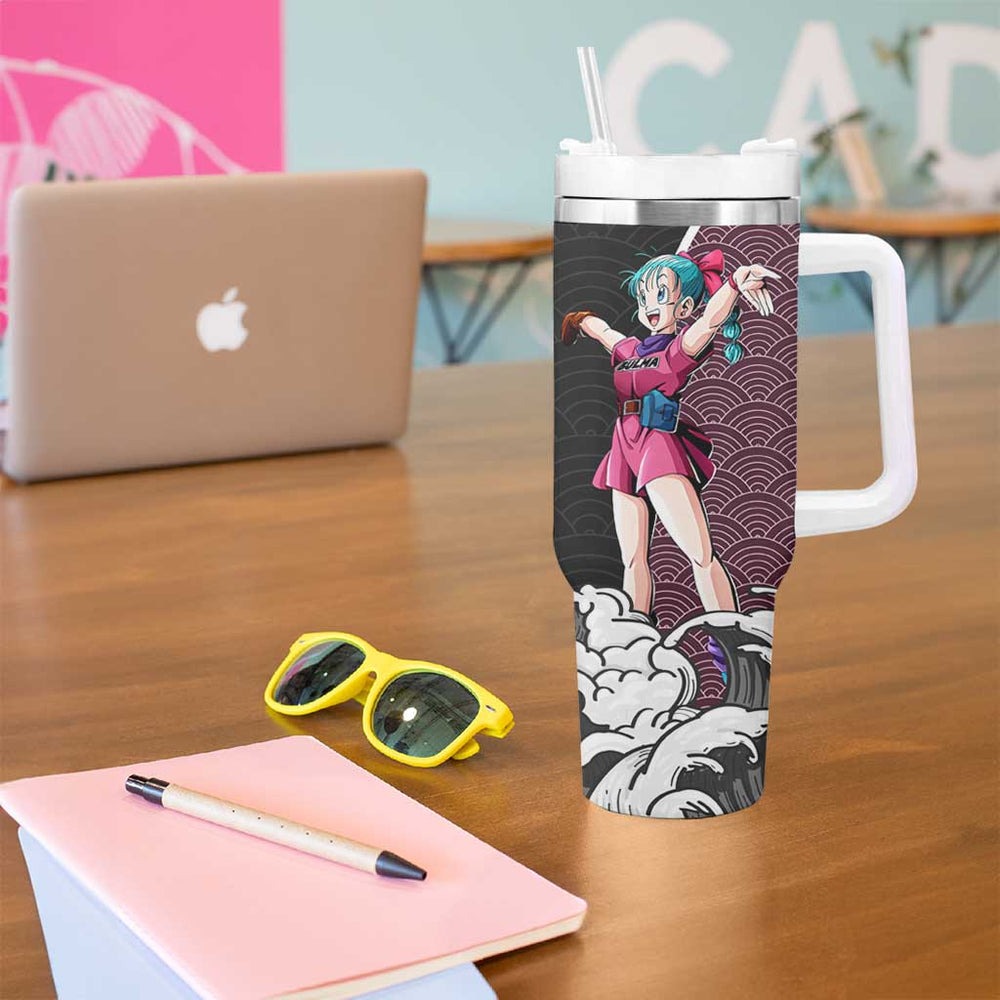 Bulma Japanese Kanagawa - Dragon Ball Z Tumbler With Handle Anime Japan Style TS04 Bulma Japanese Kanagawa - Dragon Ball Z Tumbler With Handle Anime Japan Style TS04