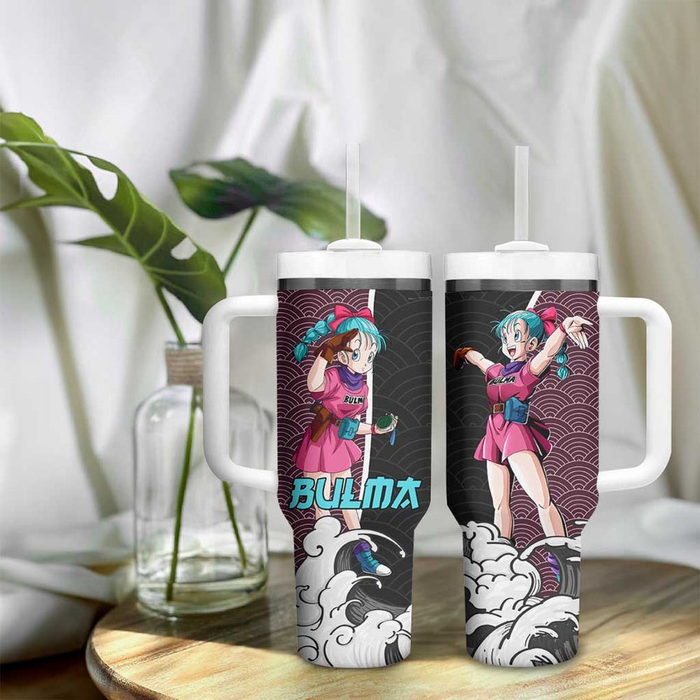 Bulma Japanese Kanagawa - Dragon Ball Z Tumbler With Handle Anime Japan Style TS04 Bulma Japanese Kanagawa - Dragon Ball Z Tumbler With Handle Anime Japan Style TS04