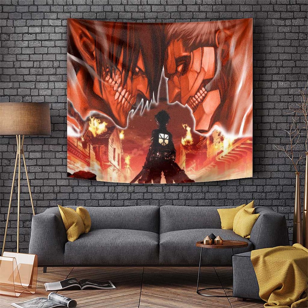 Burning Attack on Titan Tumbler With Handle Anime Mix Trippy Style TS04 Burning Attack on Titan Tumbler With Handle Anime Mix Trippy Style TS04