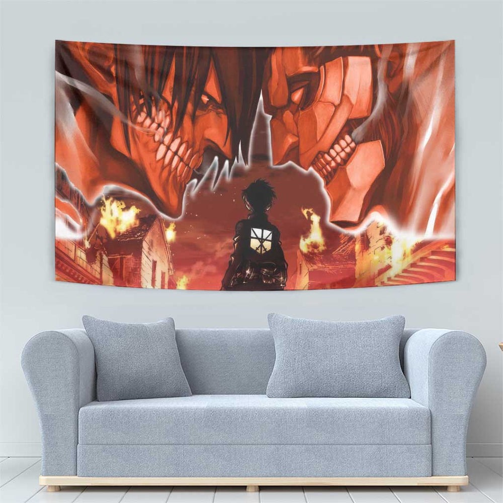 Burning Attack on Titan Tumbler With Handle Anime Mix Trippy Style TS04 Burning Attack on Titan Tumbler With Handle Anime Mix Trippy Style TS04
