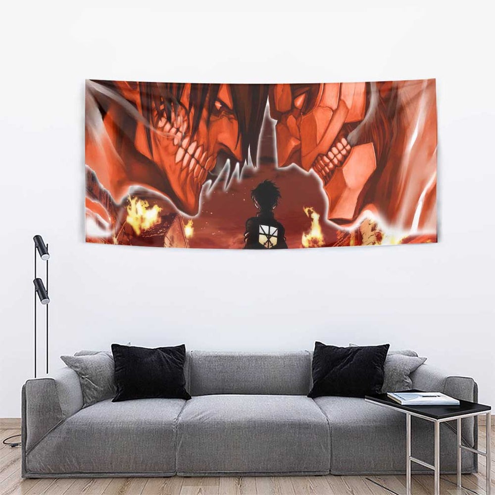 Burning Attack on Titan Tumbler With Handle Anime Mix Trippy Style TS04 Burning Attack on Titan Tumbler With Handle Anime Mix Trippy Style TS04