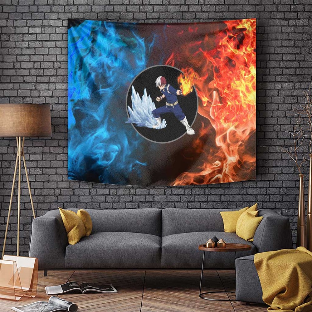 Burning Fire Shoto My Hero Academia Tumbler With Handle Anime Style TS04 Burning Fire Shoto My Hero Academia Tumbler With Handle Anime Style TS04