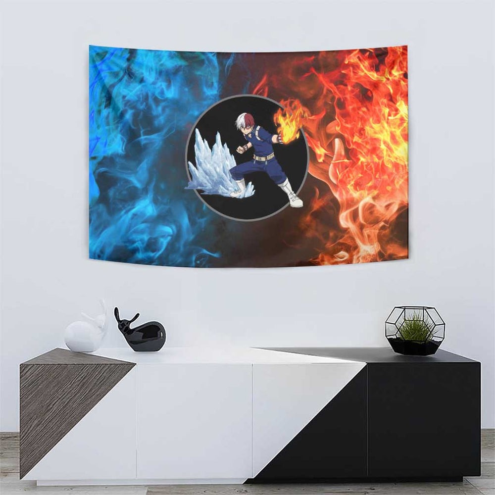 Burning Fire Shoto My Hero Academia Tumbler With Handle Anime Style TS04 Burning Fire Shoto My Hero Academia Tumbler With Handle Anime Style TS04