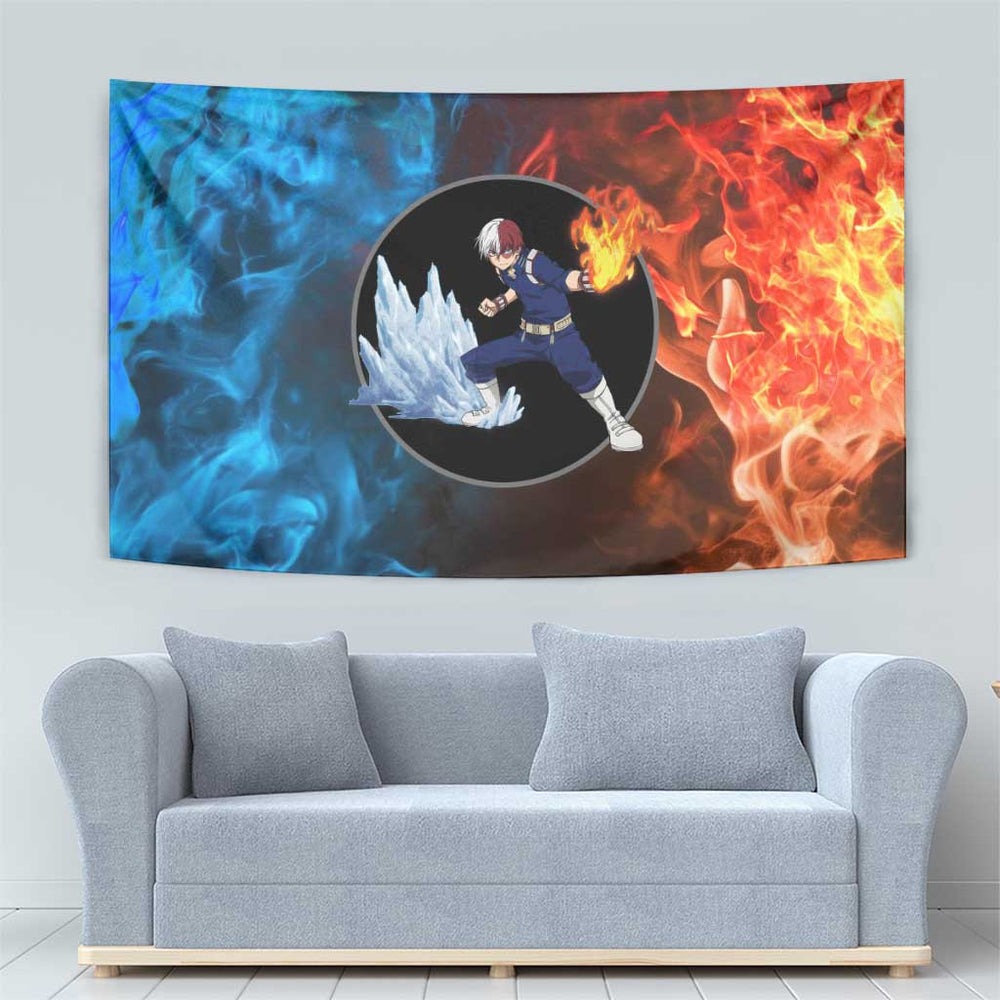 Burning Fire Shoto My Hero Academia Tumbler With Handle Anime Style TS04 Burning Fire Shoto My Hero Academia Tumbler With Handle Anime Style TS04