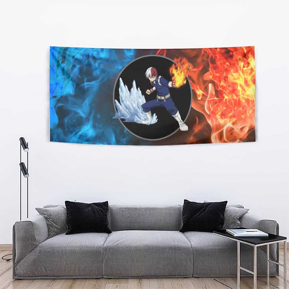 Burning Fire Shoto My Hero Academia Tumbler With Handle Anime Style TS04 Burning Fire Shoto My Hero Academia Tumbler With Handle Anime Style TS04