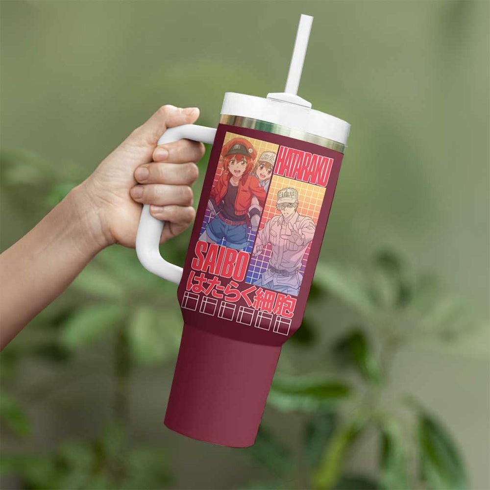 Cells at Work Tumbler With Handle Japan Anime Style TS04 Cells at Work Tumbler With Handle Japan Anime Style TS04