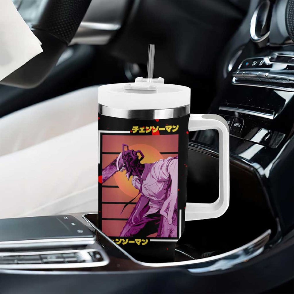 Chainsaw Man Tumbler With Handle Anime Style TS04 Chainsaw Man Tumbler With Handle Anime Style TS04
