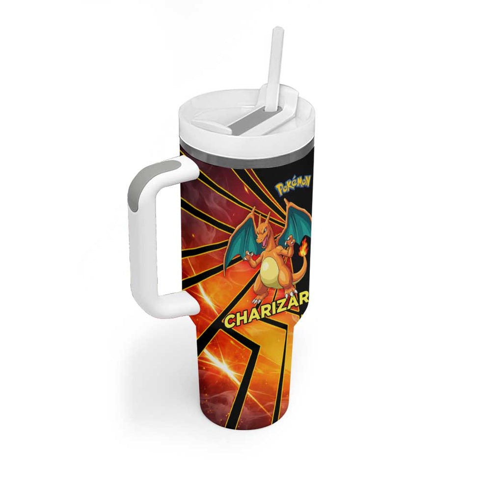 Charizard Poké Tumbler With Handle Retro Anime Gaming Style TS04 Charizard Poké Tumbler With Handle Retro Anime Gaming Style TS04