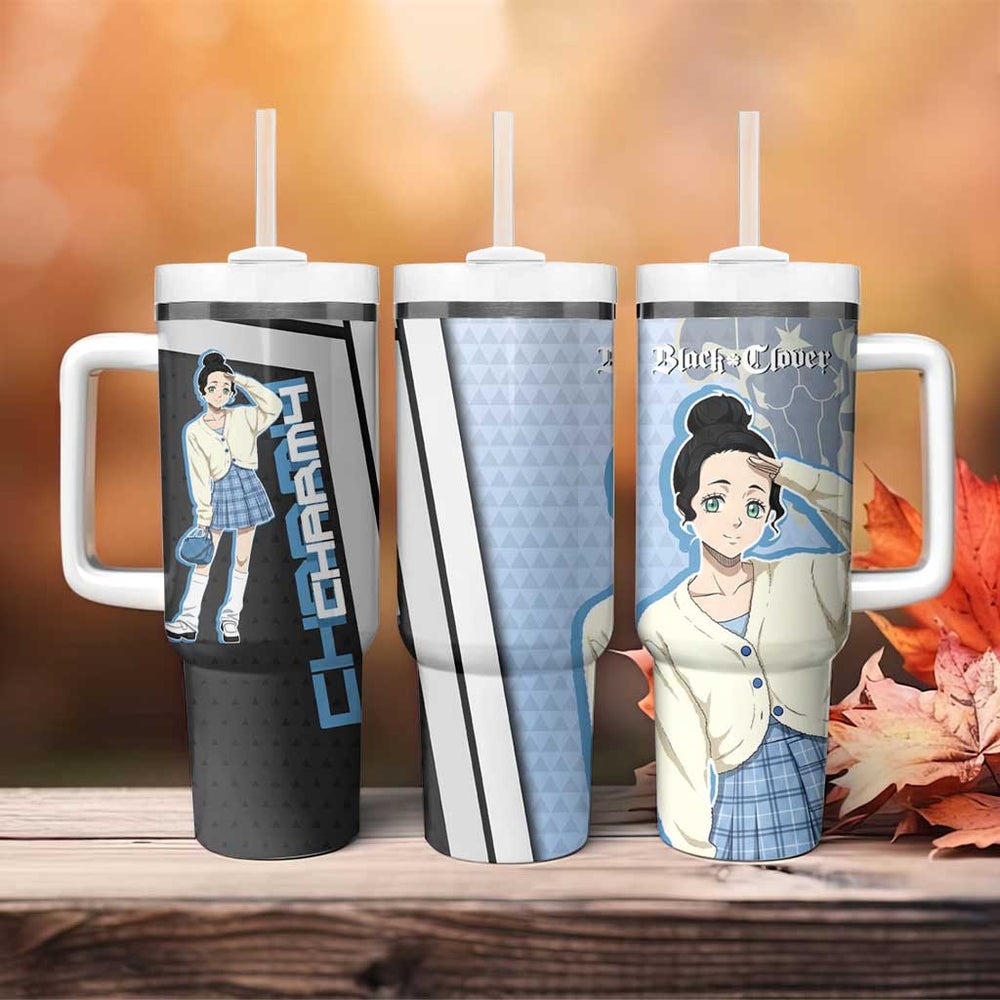 Charmy Pappitson Tumbler With Handle Soft Pastel Anime Style TS04 Charmy Pappitson Tumbler With Handle Soft Pastel Anime Style TS04