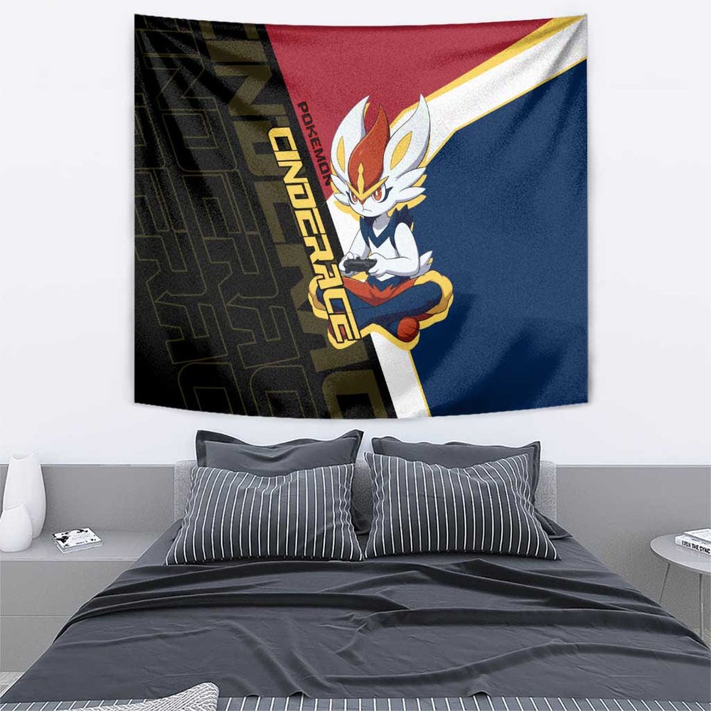 Cinderace Poké Tapestry Dynamic Retro Anime Style TS04 Cinderace Poké Tapestry Dynamic Retro Anime Style TS04