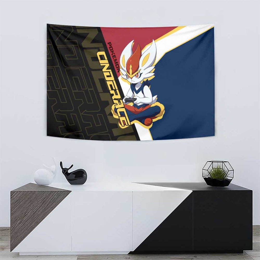 Cinderace Poké Tapestry Dynamic Retro Anime Style TS04 Cinderace Poké Tapestry Dynamic Retro Anime Style TS04