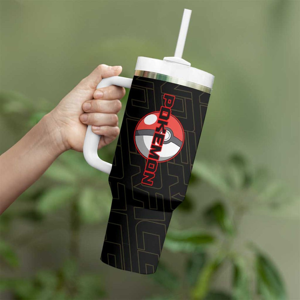 Cinderace Poké Tumbler With Handle Dynamic Retro Anime Style TS04 Cinderace Poké Tumbler With Handle Dynamic Retro Anime Style TS04