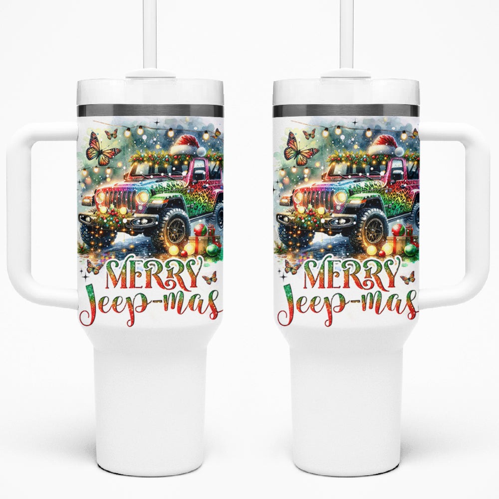 Colorful Jaguar Jeep Tumbler With Handle Merry Jeep Mas DT01 Colorful Jaguar Jeep Tumbler With Handle Merry Jeep Mas DT01
