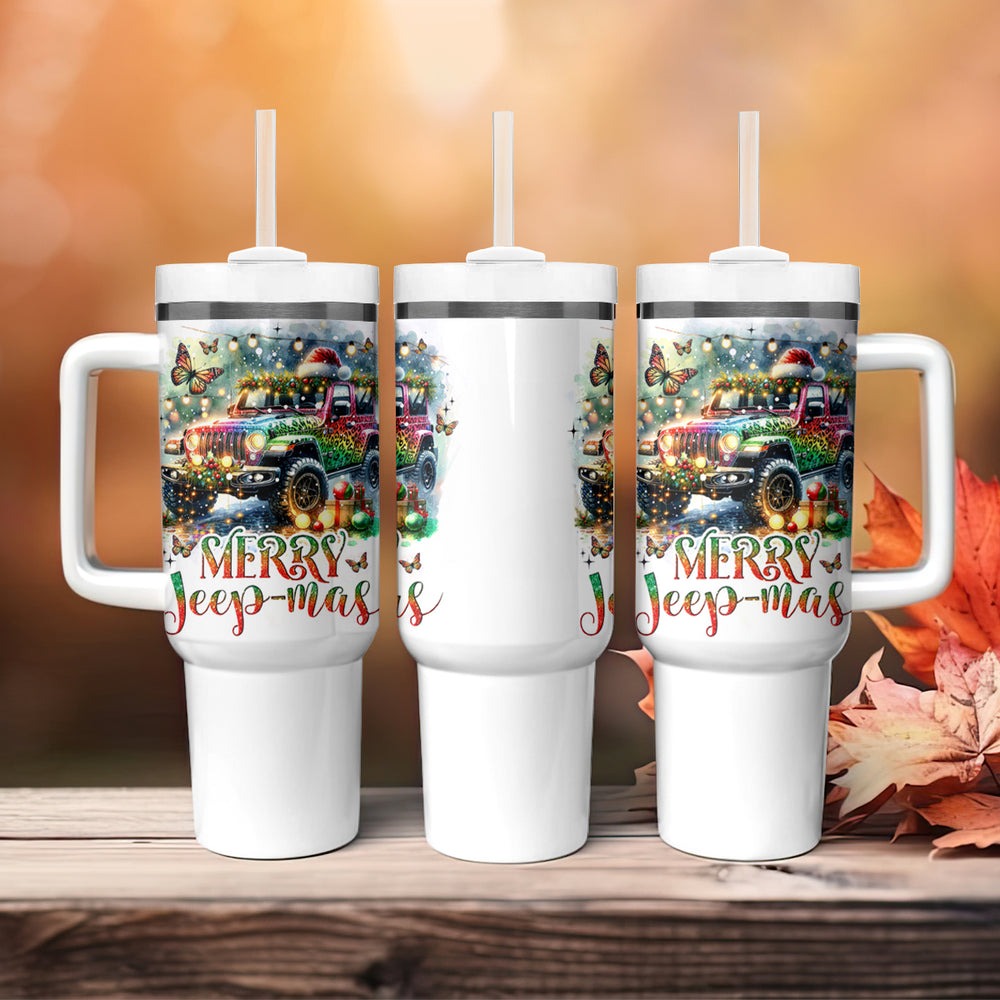Colorful Jaguar Jeep Tumbler With Handle Merry Jeep Mas DT01 Colorful Jaguar Jeep Tumbler With Handle Merry Jeep Mas DT01