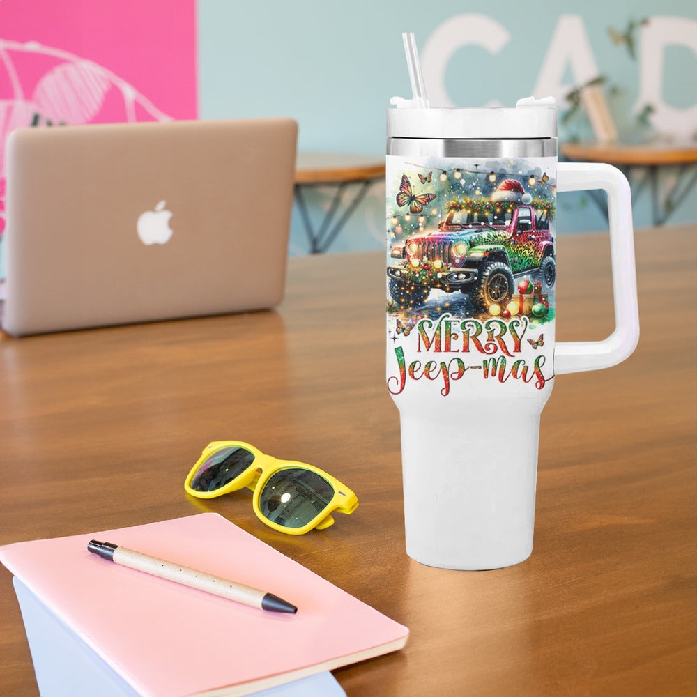 Colorful Jaguar Jeep Tumbler With Handle Merry Jeep Mas DT01 Colorful Jaguar Jeep Tumbler With Handle Merry Jeep Mas DT01