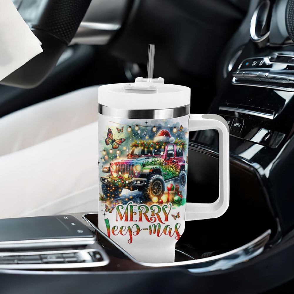 Colorful Jaguar Jeep Tumbler With Handle Merry Jeep Mas DT01 Colorful Jaguar Jeep Tumbler With Handle Merry Jeep Mas DT01