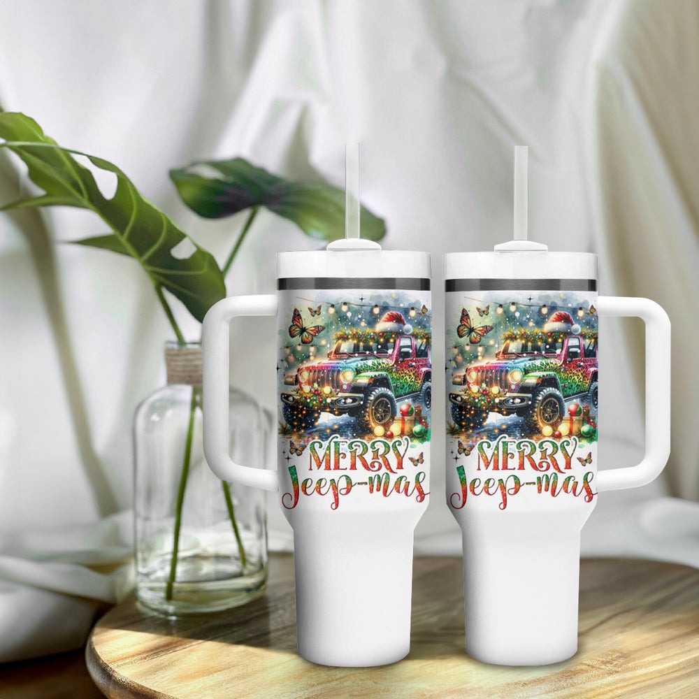Colorful Jaguar Jeep Tumbler With Handle Merry Jeep Mas DT01 Colorful Jaguar Jeep Tumbler With Handle Merry Jeep Mas DT01