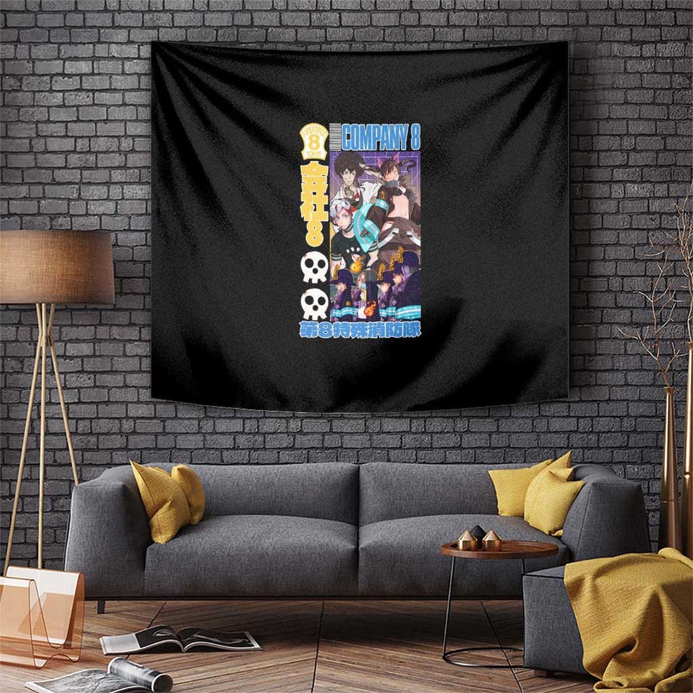 Company 8 Fire Force Tapestry Japan Anime Style TS04 Company 8 Fire Force Tapestry Japan Anime Style TS04
