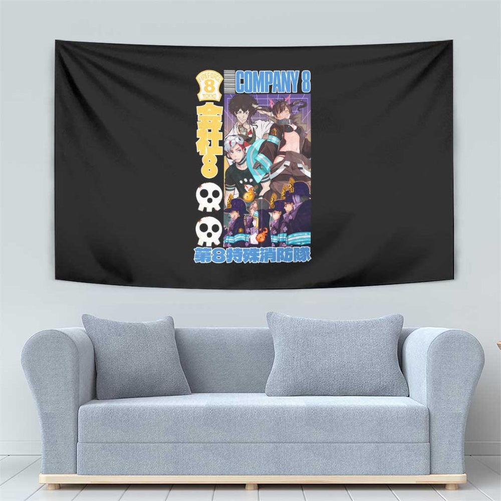 Company 8 Fire Force Tapestry Japan Anime Style TS04 Company 8 Fire Force Tapestry Japan Anime Style TS04