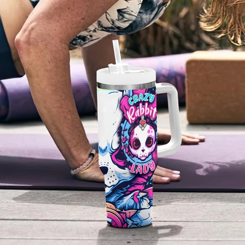 Crazy Rabbit Lady Tumbler With Handle TS04 Crazy Rabbit Lady Tumbler With Handle TS04