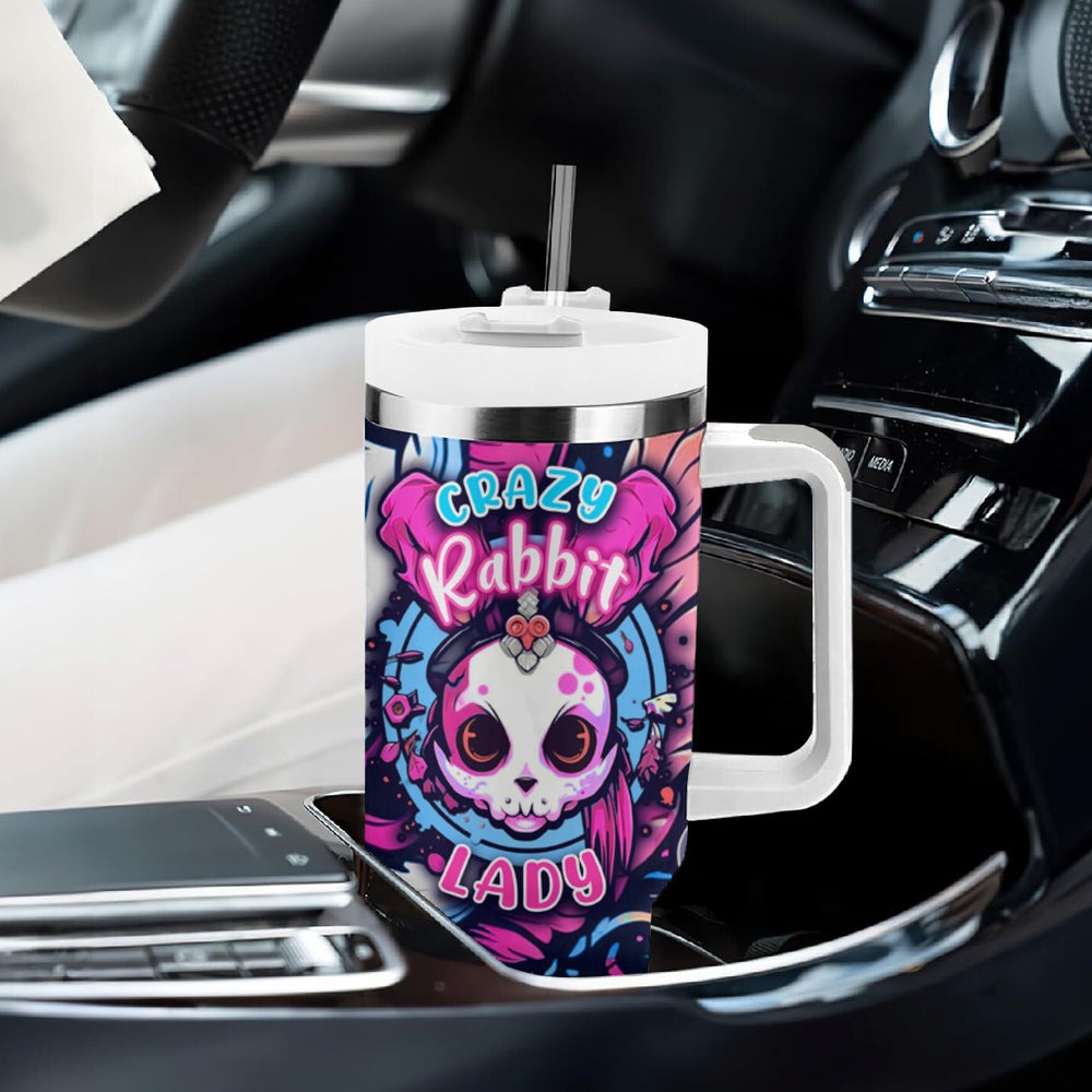 Crazy Rabbit Lady Tumbler With Handle TS04 Crazy Rabbit Lady Tumbler With Handle TS04