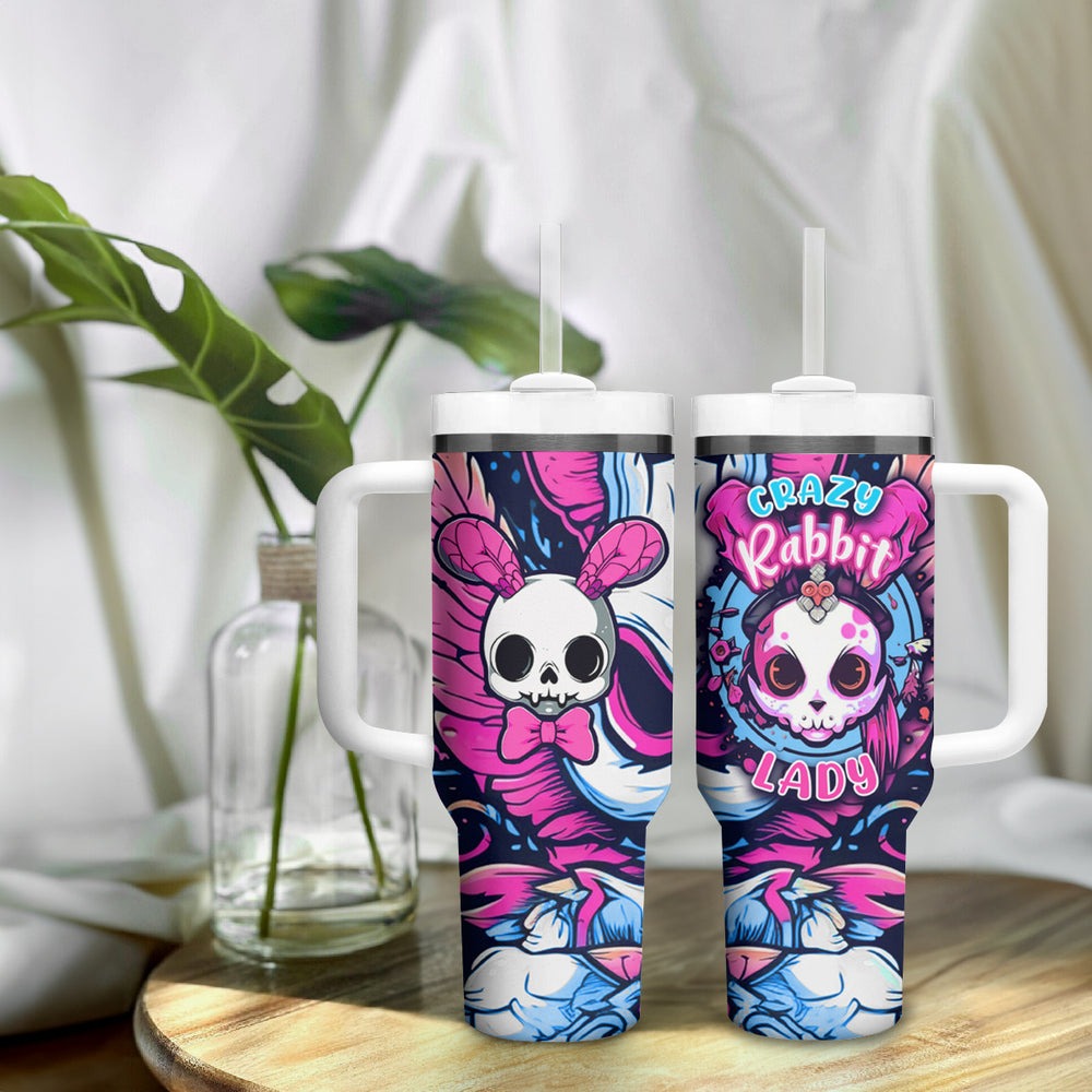 Crazy Rabbit Lady Tumbler With Handle TS04 Crazy Rabbit Lady Tumbler With Handle TS04