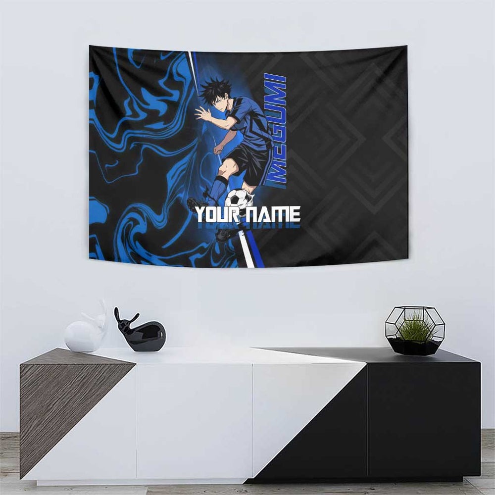 Custom Megumi Fushiguro Jujutsu Kaisen Tumbler With Handle Blue Flames Soccer Theme Anime TS04 Custom Megumi Fushiguro Jujutsu Kaisen Tumbler With Handle Blue Flames Soccer Theme Anime TS04