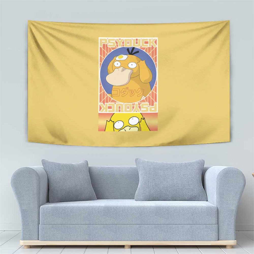 Cute Psyduck Poke Tapestry Anime Style TS04 Cute Psyduck Poke Tapestry Anime Style TS04