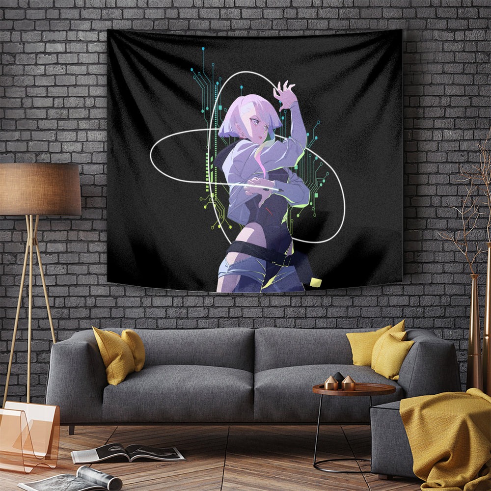 Cyberpunk Lucy - Anime Cyberpunk Tapestry TS04 Cyberpunk Lucy - Anime Cyberpunk Tapestry TS04