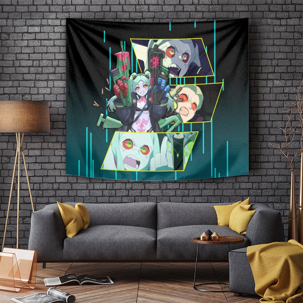 Cyberpunk Rebecca Tapestry Anime Style TS04 Cyberpunk Rebecca Tapestry Anime Style TS04