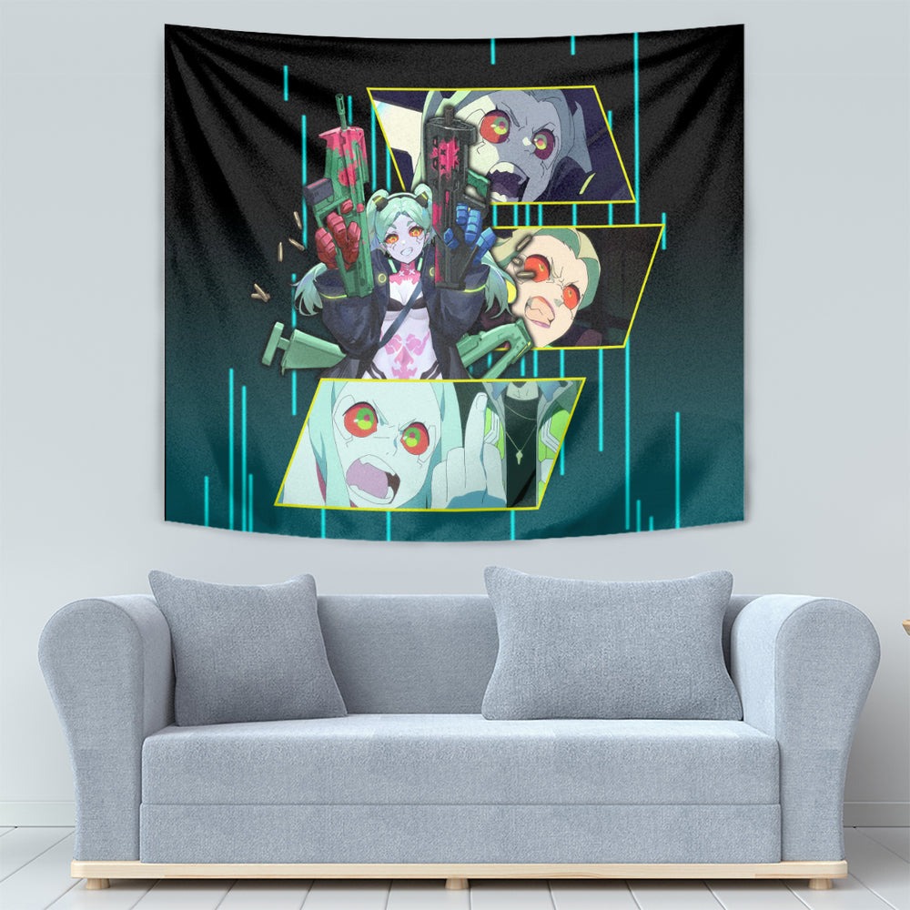 Cyberpunk Rebecca Tapestry Anime Style TS04 Cyberpunk Rebecca Tapestry Anime Style TS04