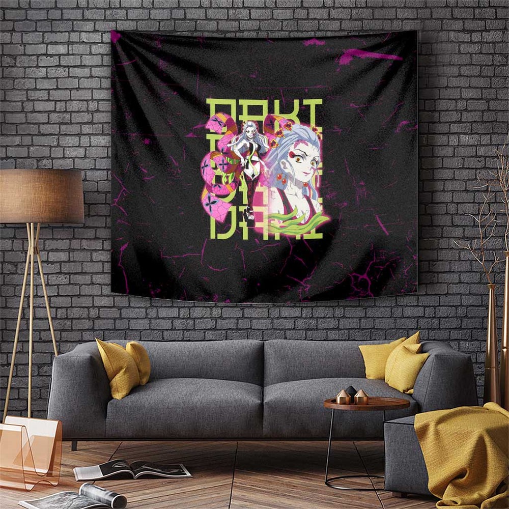 Daki Demon Slayer Theme Tumbler With Handle with Obi Sash Design and Neon Pink Green Graphic Elements TS04 Daki Demon Slayer Theme Tumbler With Handle with Obi Sash Design and Neon Pink Green Graphic Elements TS04