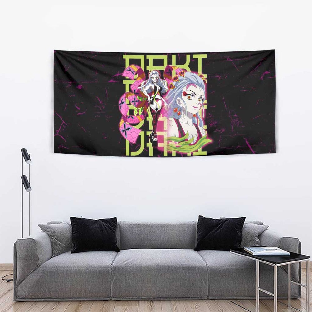 Daki Demon Slayer Theme Tumbler With Handle with Obi Sash Design and Neon Pink Green Graphic Elements TS04 Daki Demon Slayer Theme Tumbler With Handle with Obi Sash Design and Neon Pink Green Graphic Elements TS04