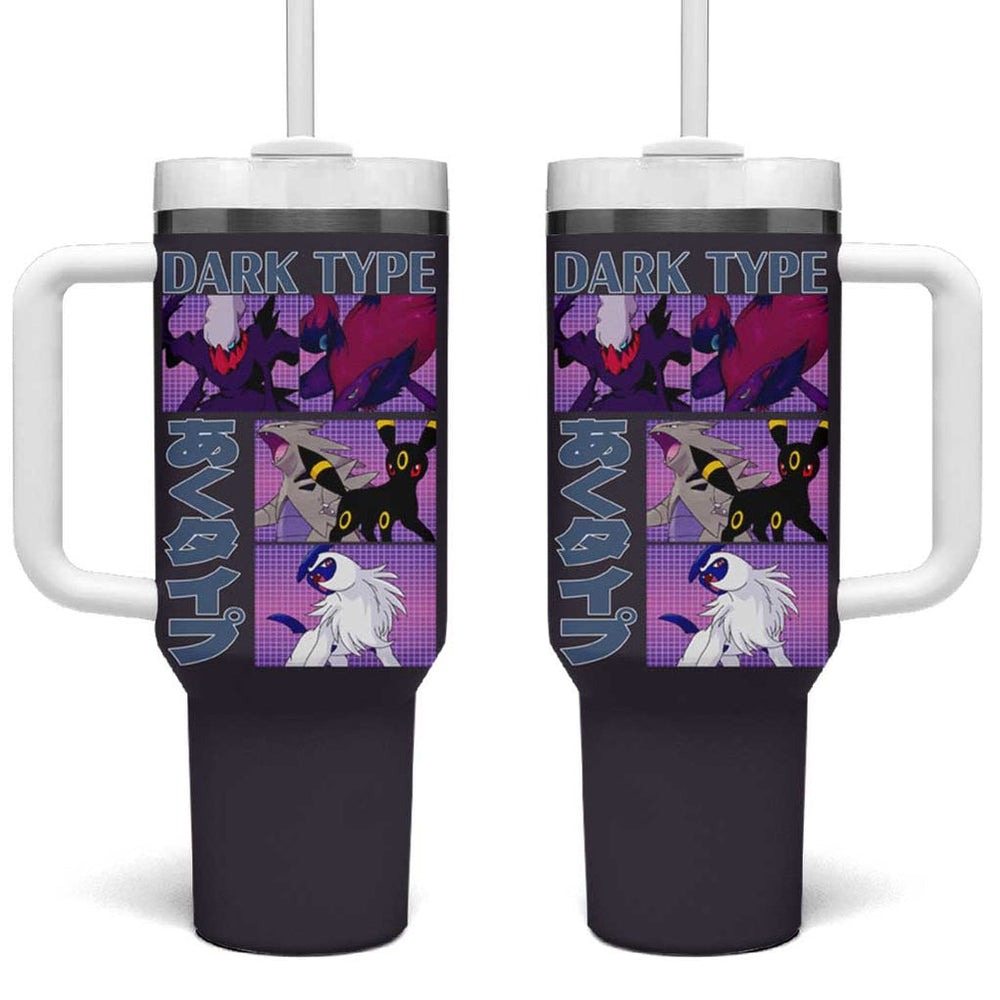 Dark Type Poke Tumbler With Handle Anime Style TS04