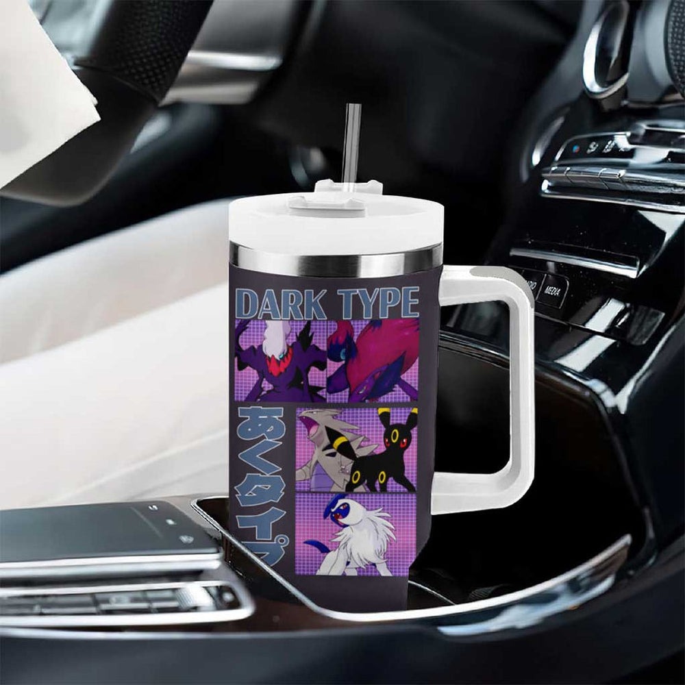 Dark Type Poke Tumbler With Handle Anime Style TS04