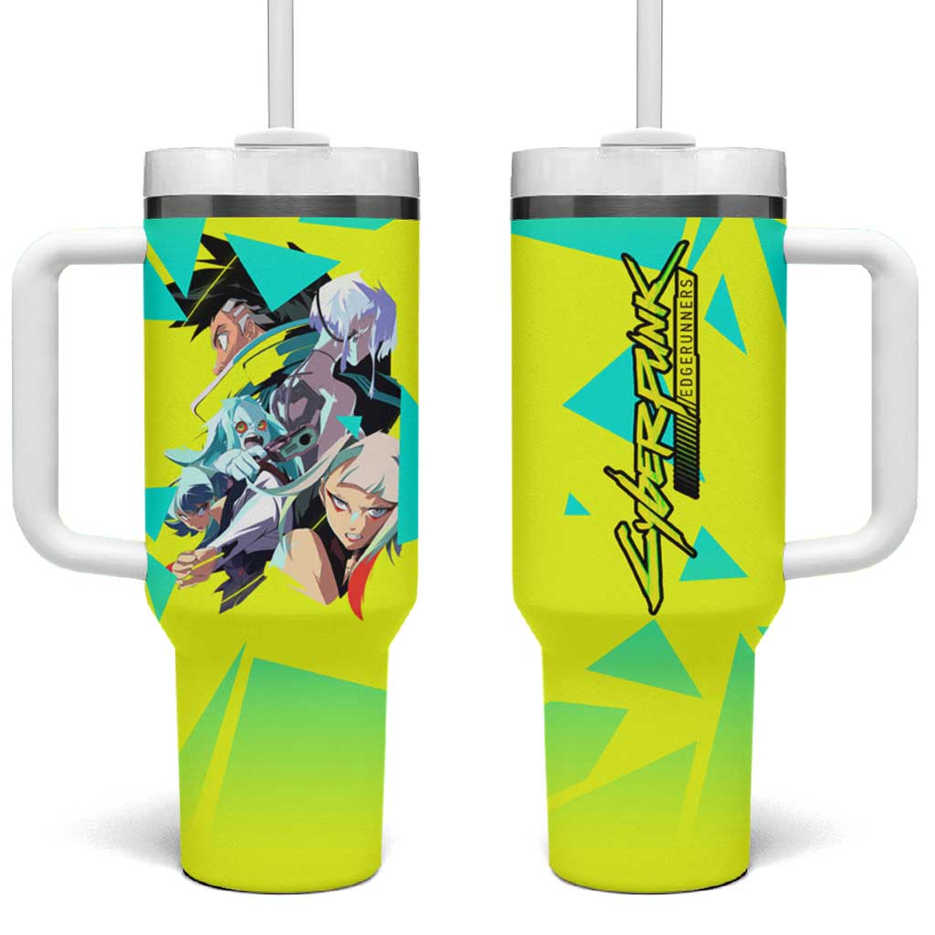 David and Lucy and Rebecca - Cyberpunk Edgerunners Tumbler With Handle Anime Style TS04