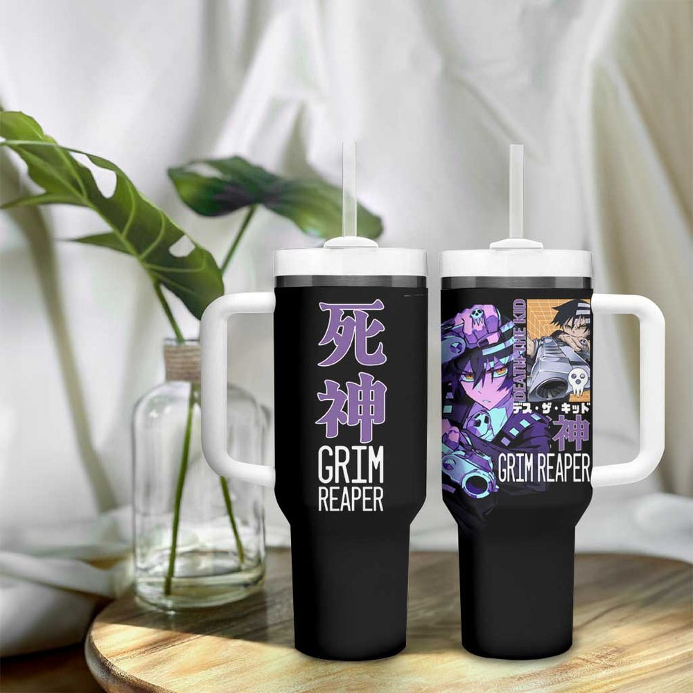 Death the Kid Soul Eater Tumbler With Handle Anime Art Mix With Skull Pattern Style TS04 Death the Kid Soul Eater Tumbler With Handle Anime Art Mix With Skull Pattern Style TS04