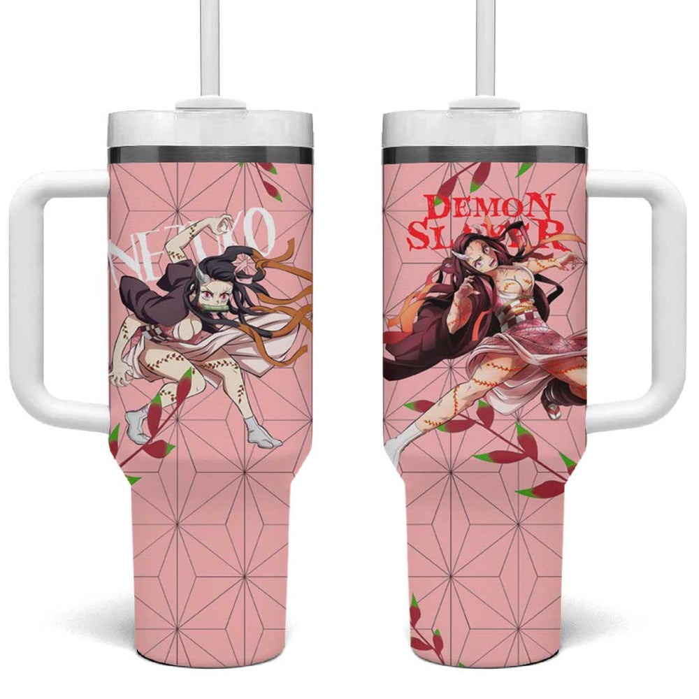 Demon Nezuko Kamado - Demon Slayer Tumbler With Handle Anime Style TS04 Demon Nezuko Kamado - Demon Slayer Tumbler With Handle Anime Style TS04